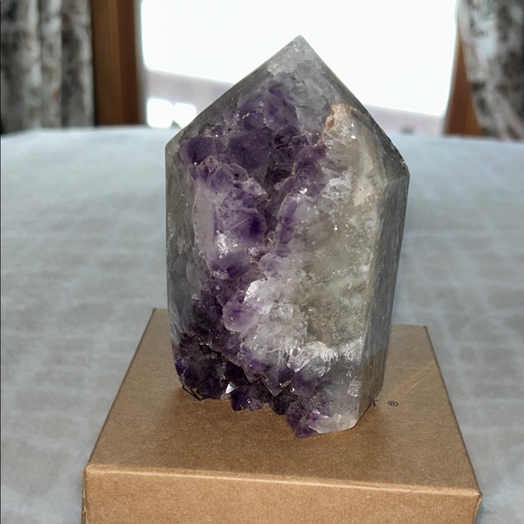 Deep Purple Project Agate and Amethyst Crystal Geode Tower Med NEW